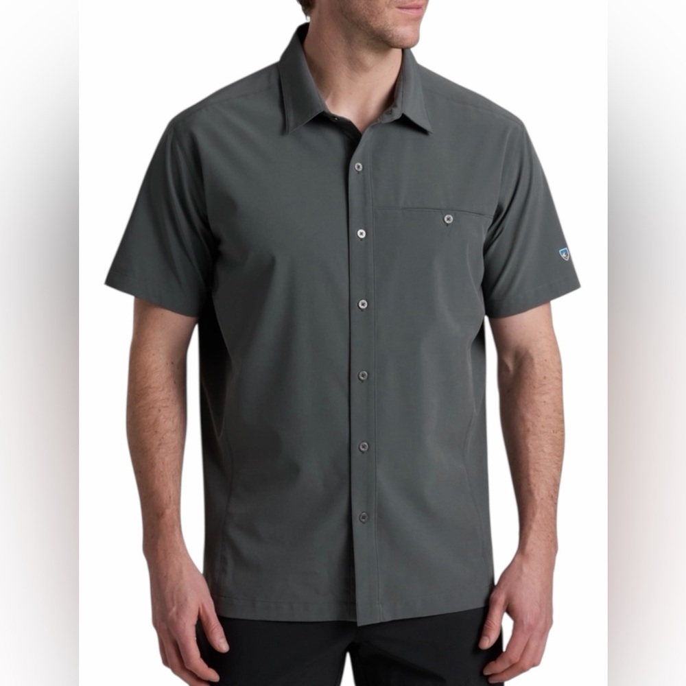Kuhl Charcoal Gray Short Sleeve Button Down Renegade Shirt size XL